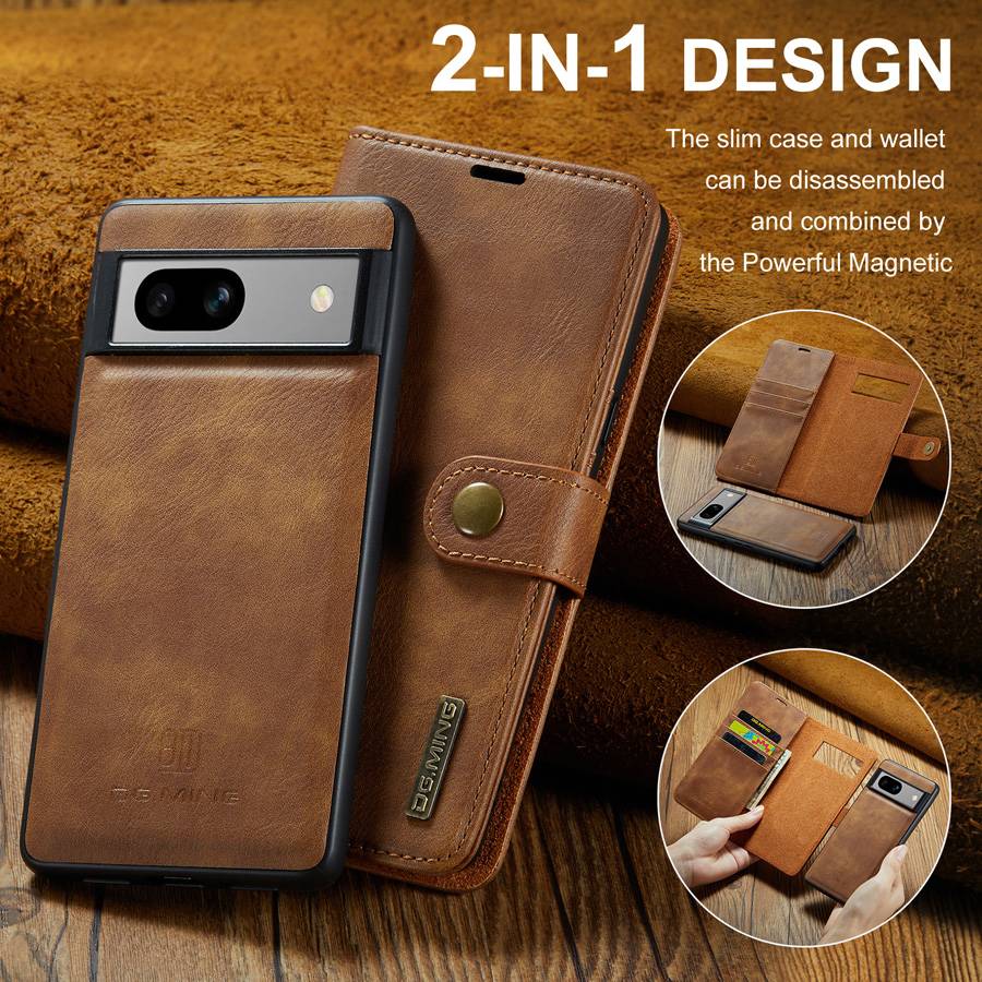 Google Pixel 9 Pro - Funda de Cuero Magnética Desmontable con
