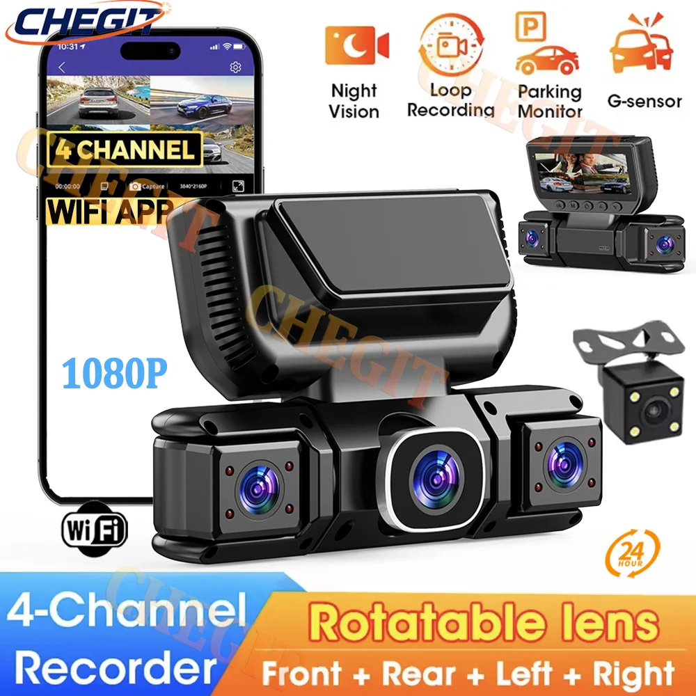 Panoramic Dash Cam 360 - Cámara DVR para Auto de 4