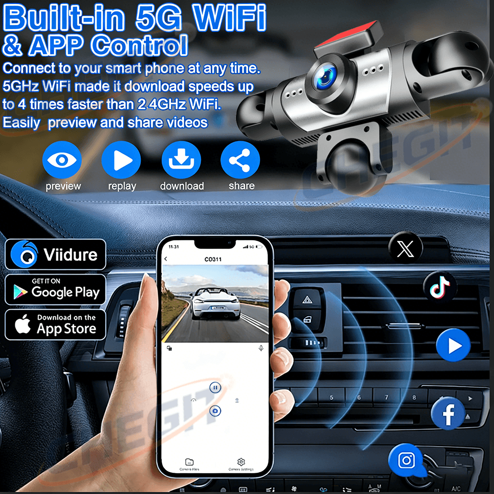 NUEVO DVR para Auto 2026 con 3 - Panoramic Dash Cam 360 reseña y precio
