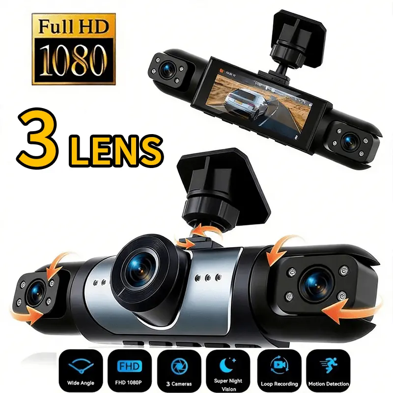 360 °   Cámara de tablero pano - Panoramic Dash Cam 360 reseña y precio